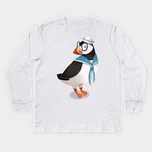 Sailor Puffin Kids Long Sleeve T-Shirt